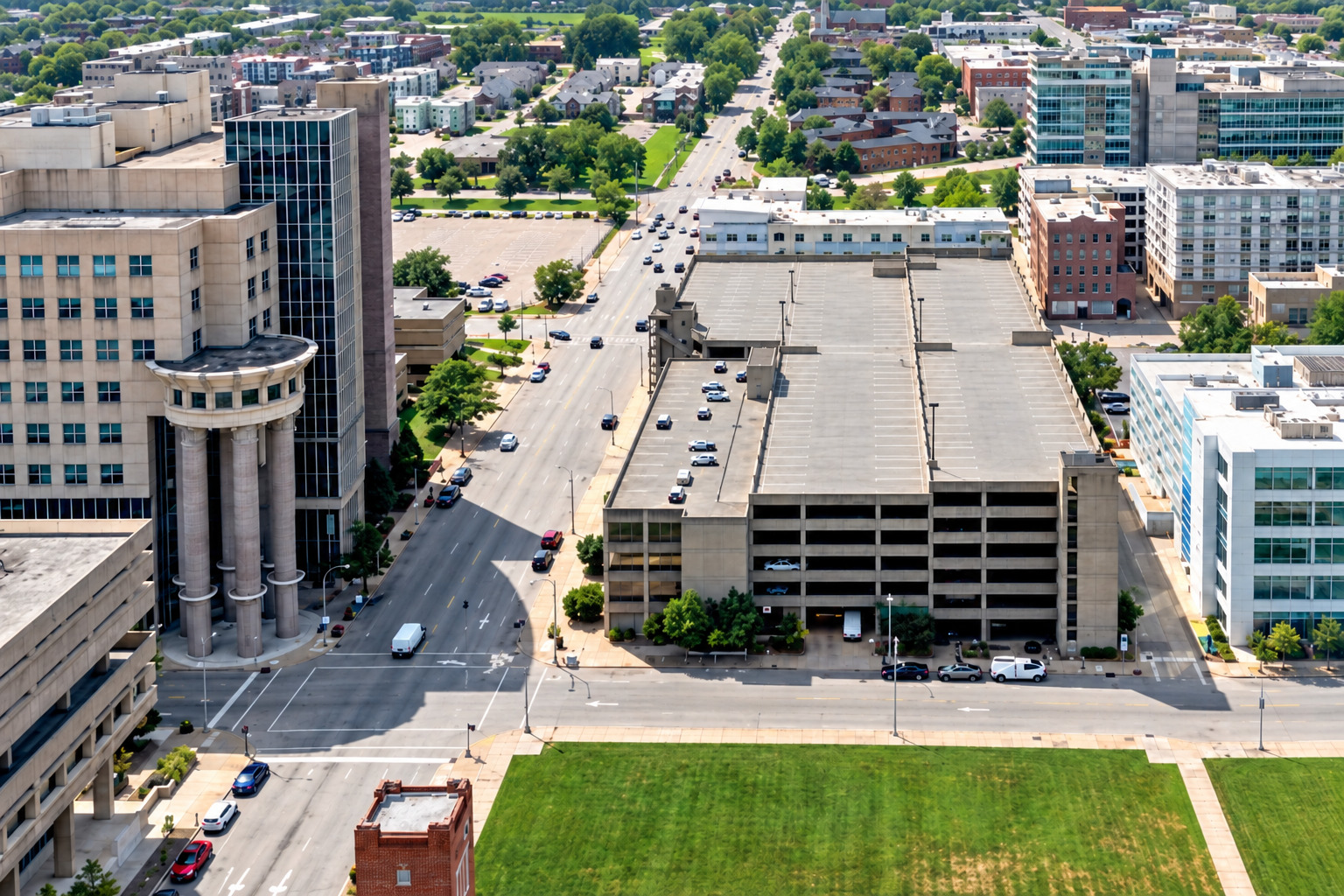 Downtown Louisville context surrounding Advocacy Plaza