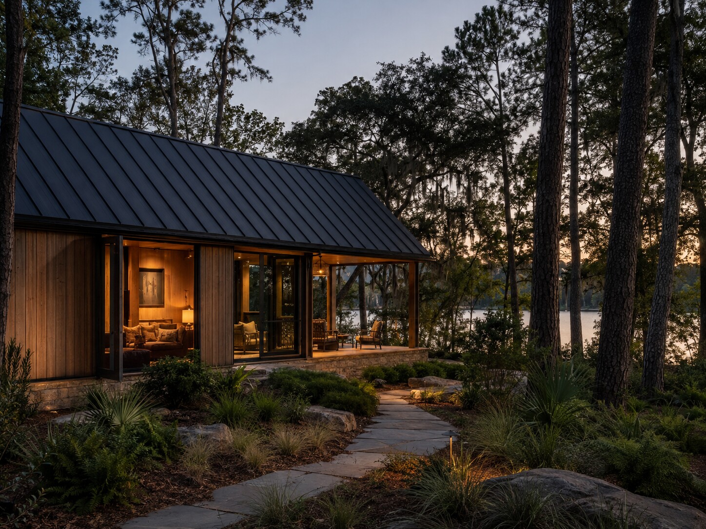 Premium modern cabin integrated into the wooded Summerville property